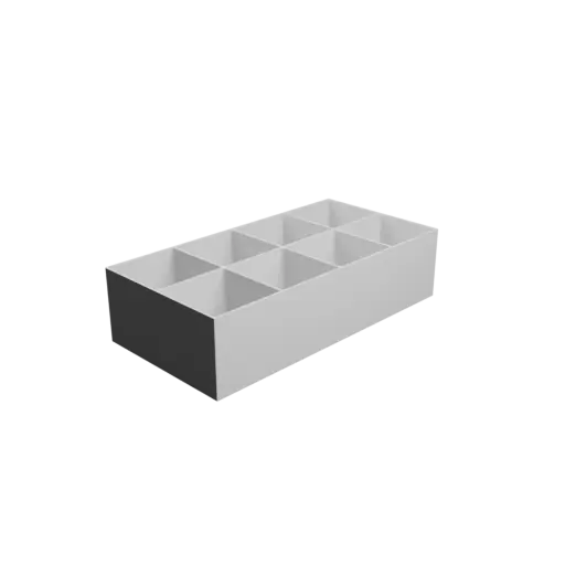 Boîte multi-compartiments : 8 compartiments de 100×100×100 mm