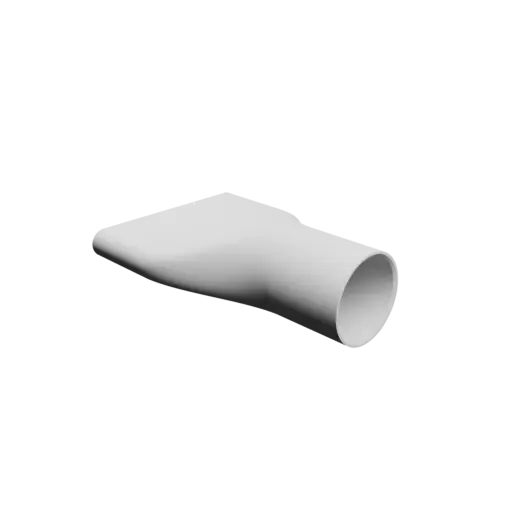 Oval duct transition fitting STL file 90x10 mm to 37.5x37.4 mm – transition: 50 mm