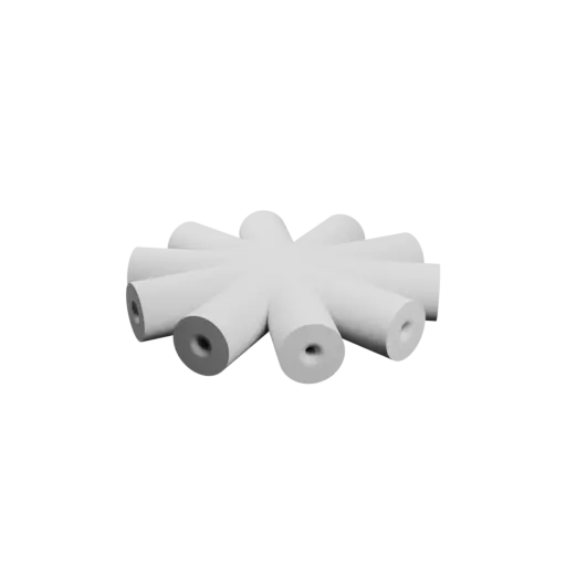 10 tubes connector STL file – Outer diameter 24 mm, wall thickness 10 mm