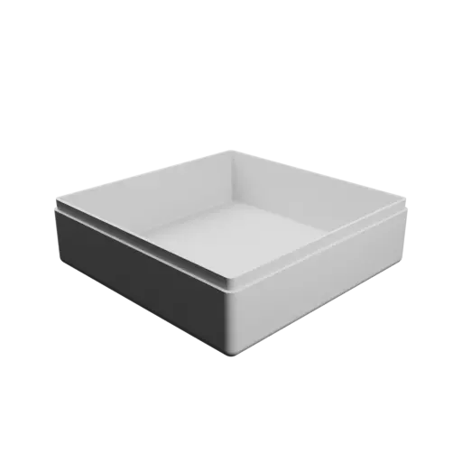 square-base box with lid STL 3D model – 93×93×30 mm, wall thickness 2 mm
