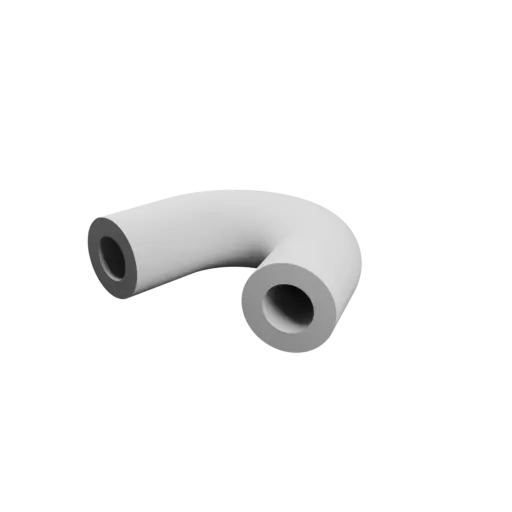 Tubing elbow STL 3D file 155° ⌀OD: 22 mm ⌀ID: 12 mm thickness: 5 mm