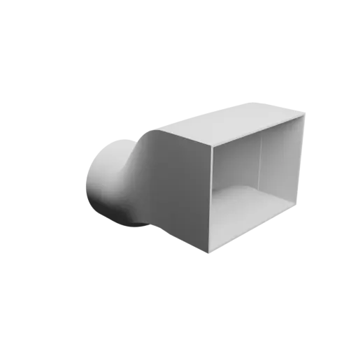 Round-to-Rectangular Tube Adapter STL 3D file ⌀104 mm to 140×100 mm, thickness 2 mm + offset