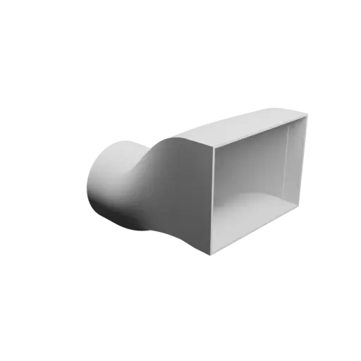 Round-to-Rectangular Tube Adapter STL 3D file ⌀104 mm to 140×100 mm, thickness 2 mm + offset