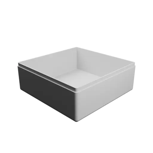 square box with lid STL 3D file – 100×100×40 mm, wall thickness 2 mm