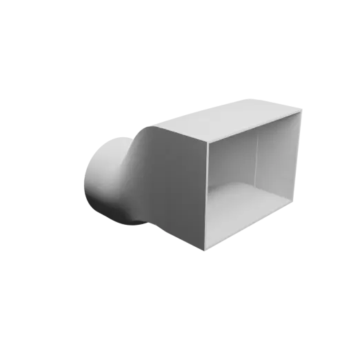 Round-to-Rectangular Tube Adapter STL 3D file ⌀104 mm to 140×100 mm, thickness 2 mm + offset