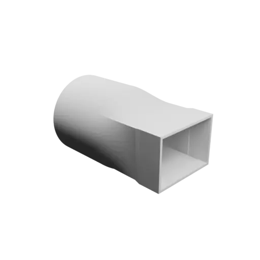 Round-to-Rectangular Tube Adapter STL 3D file ⌀76 mm to 61×42 mm, thickness 2 mm