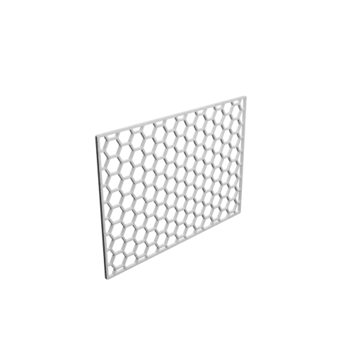 Honeycomb grid STL 3D file, 139x99mm, mesh: 10mm
