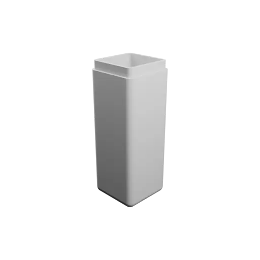 square-base box with lid STL 3D model – 25×25×70 mm, wall thickness 2 mm