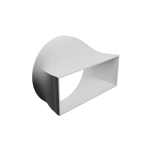 Round-to-Rectangular Tube Adapter STL 3D file ⌀203 mm to 220×90 mm, thickness 3 mm