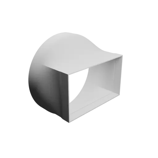 Round-to-Rectangular Tube Adapter STL file ⌀206 mm to 174×104 mm, thickness 2 mm