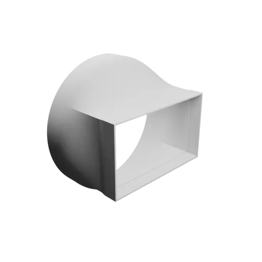 Round-to-Rectangular Tube Adapter STL file ⌀206 mm to 170×100 mm, thickness 2 mm