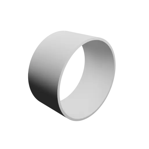 hollow tube STL 3D model OD 54 mm, ID 51 mm, length 28 mm