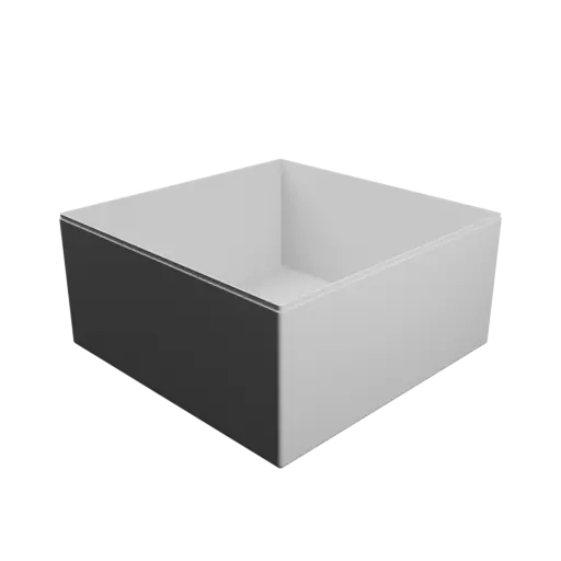 square-base box with lid STL 3D model – 250×250×120 mm, wall thickness 2 mm