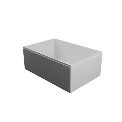 rectangular-base box with lid STL 3D model – 184×124×74 mm, wall thickness 2 mm