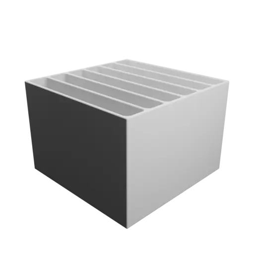 Multi-compartment box STL file: 6 compartments of 100×15×70 mm