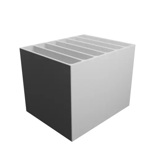 Multi-compartment box STL 3D file: 6 compartments of 80×15×80 mm