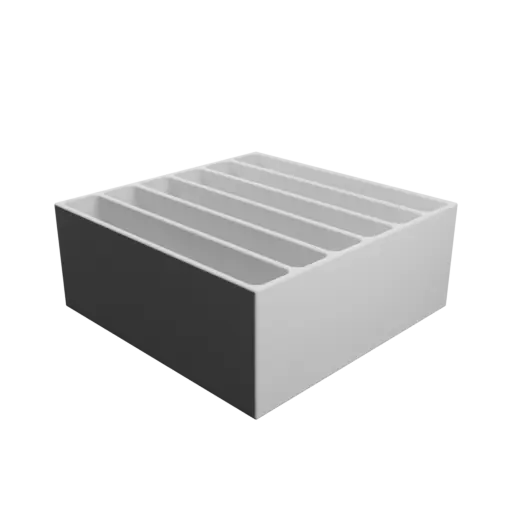 Multi-compartment box STL 3D file: 6 compartments of 100×15×40 mm