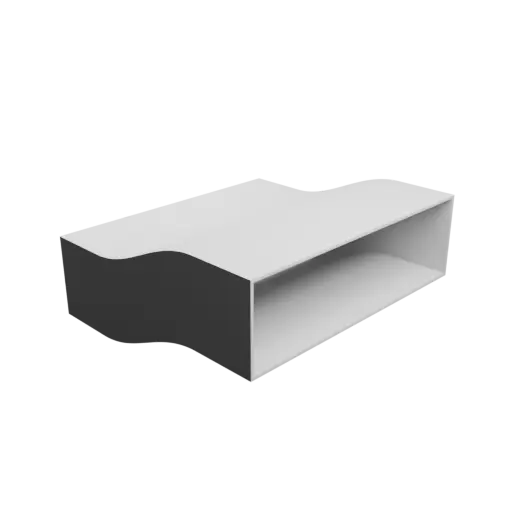 modèle 3D STL Adaptateur de tuyau rectangulaire 204x60mm vers 204x60mm - transition: 100mm