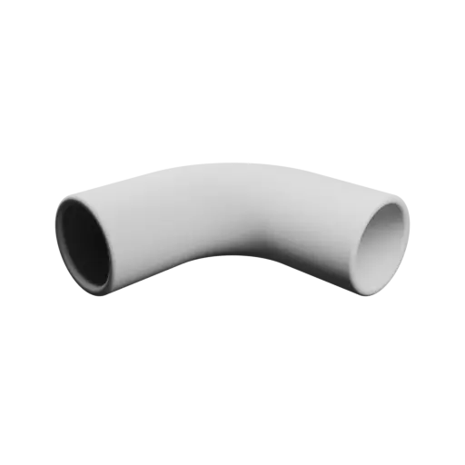 Pipe elbow STL file 90° ⌀OD: 22 mm ⌀ID: 18 mm thickness: 2 mm