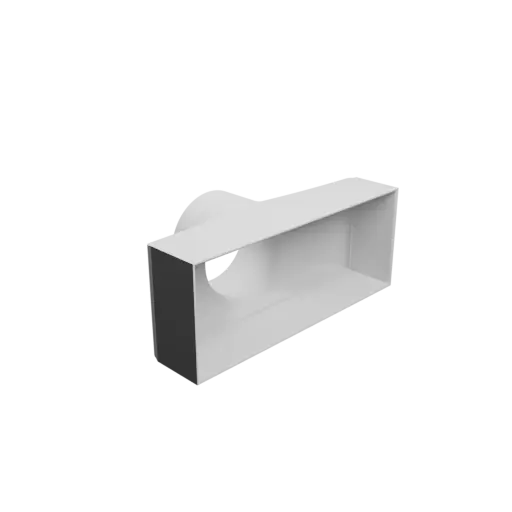 Round-to-Rectangular Tube Adapter STL 3D file ⌀75 mm to 196×76 mm, thickness 2 mm