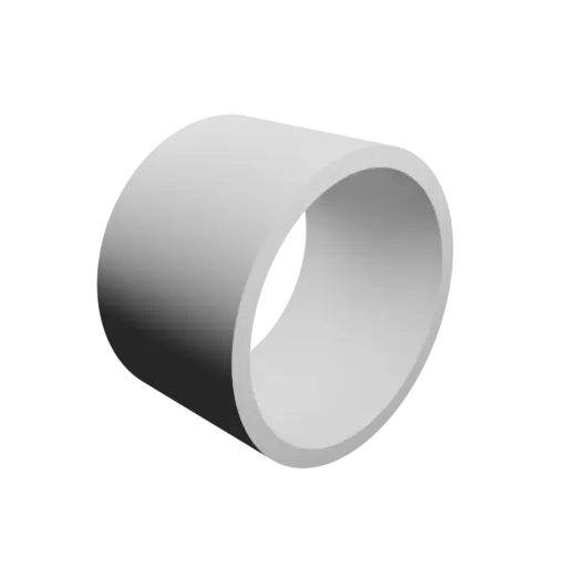 Hollow tube STL file OD 40.6 mm, ID 35.5 mm, length 25.4 mm