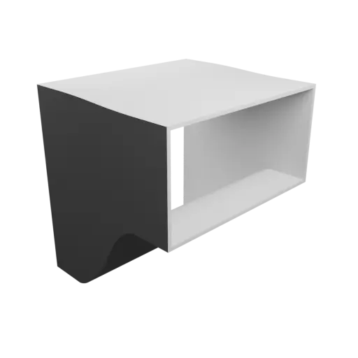 Rectangular tube adapter STL 3D file 112x112 mm to 112x56 mm – transition: 52 mm