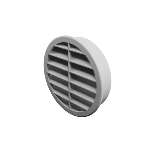 Grille d'aération ronde ∅ 100 mm, angle 45° avec renfort central