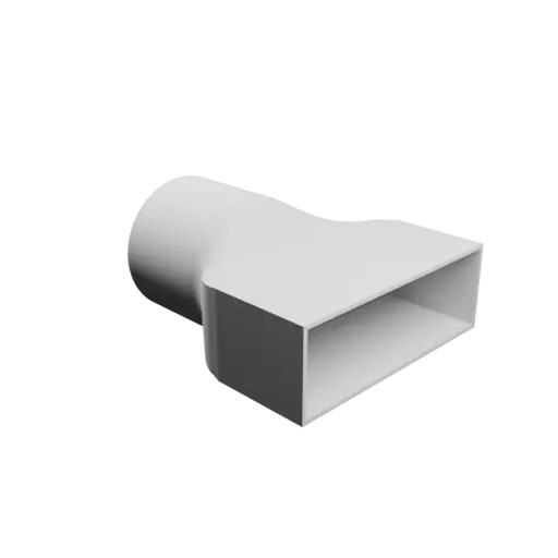 Round-to-Rectangular Tube Adapter STL file ⌀75 mm to 120×40 mm, thickness 2 mm