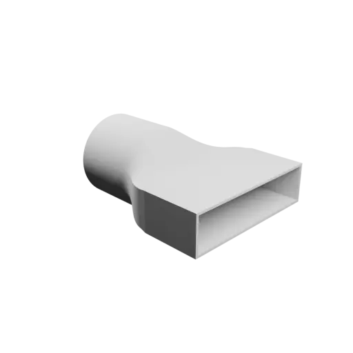 Round-to-Rectangular Tube Adapter STL file ⌀75 mm to 120×30 mm, thickness 2 mm