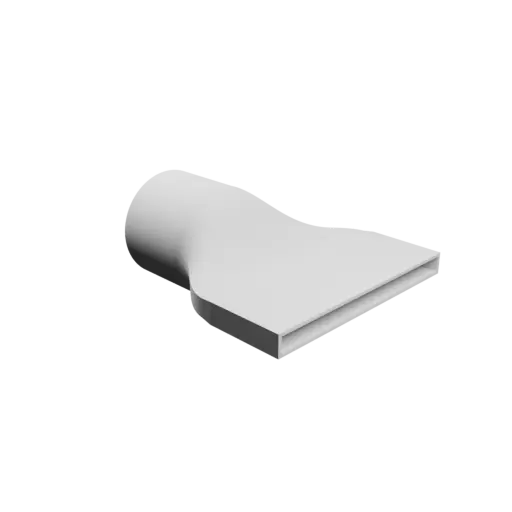 Round-to-Rectangular Tube Adapter STL file ⌀75 mm to 140×10 mm, thickness 2 mm