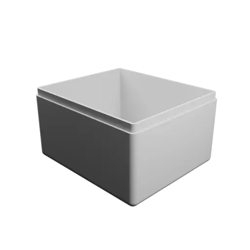 modèle 3D STL boîte rectangulaire avec couvercle - 75×65×45 mm, paroi 2 mm