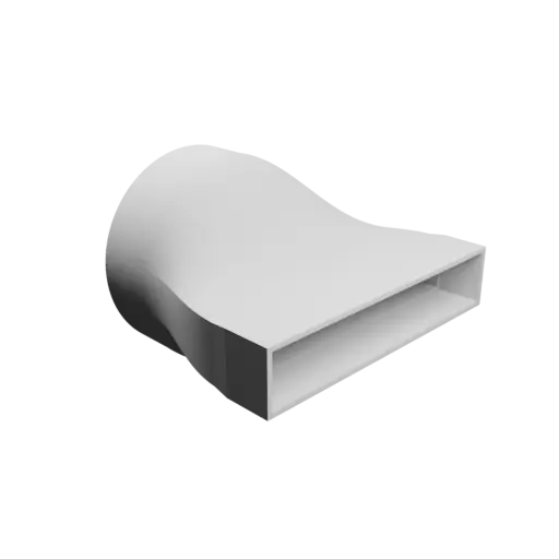 fichier 3D STL Adaptateur de tube rond ⌀141 mm vers rectangulaire 185×34 mm, épaisseur 3 mm