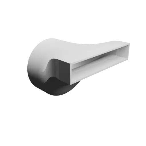 fichier 3D STL Adaptateur de tube rond ⌀141 mm vers rectangulaire 185×34 mm, épaisseur 3 mm + décalage