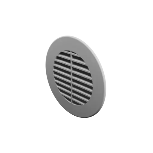 3D Model Round air vent STL file ∅&nbsp;100&nbsp;mm, slat angle:&nbsp;30° with central reinforcement