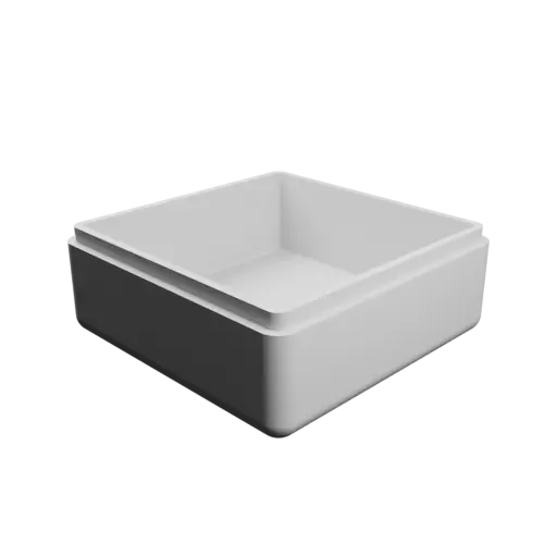 square box with lid STL file – 80×80×36 mm, wall thickness 4 mm
