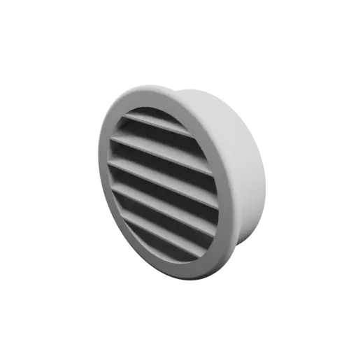 Grille d'aération ronde ∅ 71.5 mm, angle des ailettes : 40°