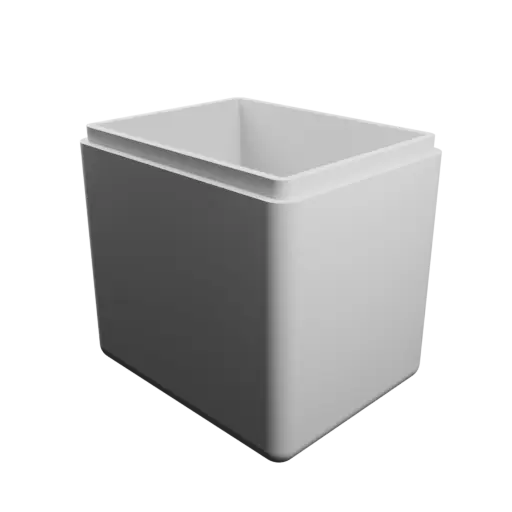 fichier 3D STL boîte à base rectangulaire avec couvercle - 75×60×75 mm, paroi 4 mm