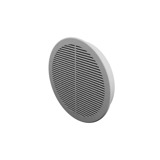 Grille d'aération ronde ∅ 150 mm, angle des ailettes : 10° avec renfort central