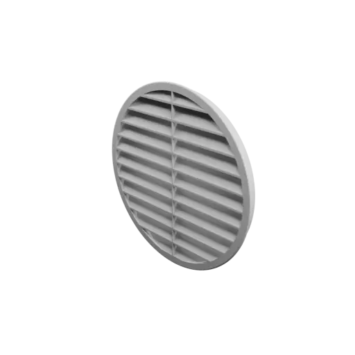Grille d'aération ronde ∅ 300 mm, angle des ailettes : 60° avec renfort central