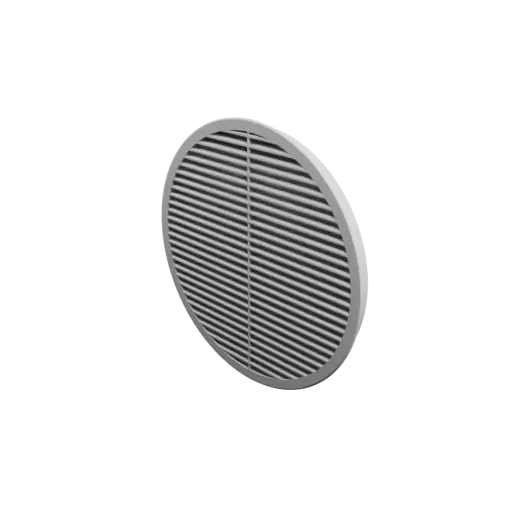 Grille d'aération ronde ∅ 300 mm, angle des ailettes : 30° avec renfort central