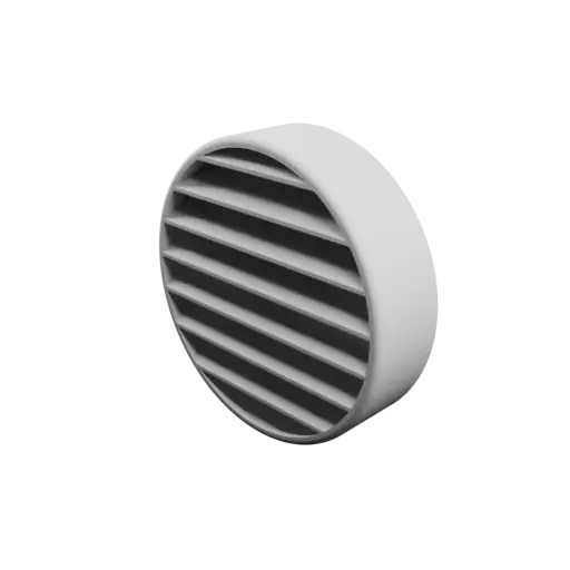 Grille d'aération ronde ∅ 90 mm, angle des ailettes : 35°