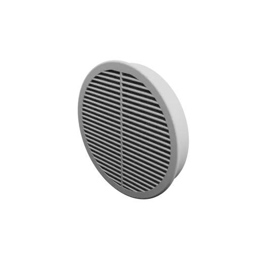 Grille d'aération ronde ∅ 140 mm, angle des ailettes : 15° avec renfort central
