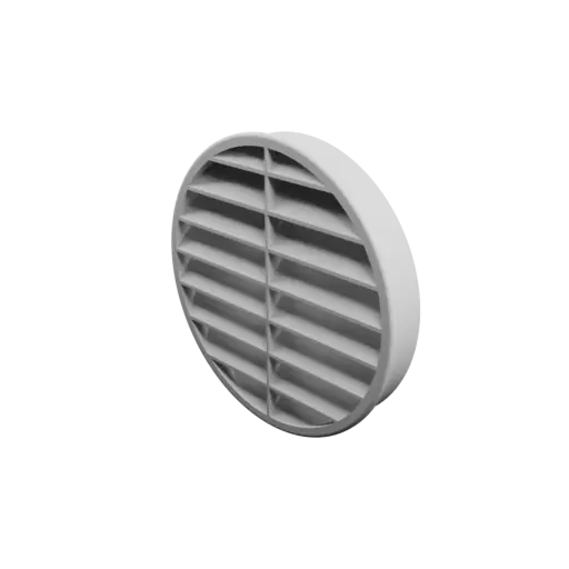 Grille d'aération ronde ∅ 152 mm, angle des ailettes : 50° avec renfort central