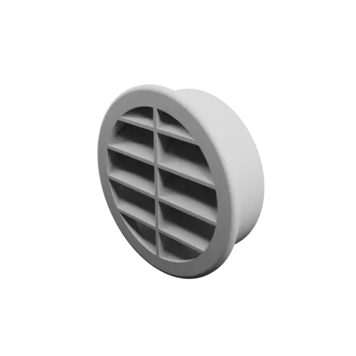 Round air vent ∅ 71.2 mm, slat angle: 45° with central reinforcement