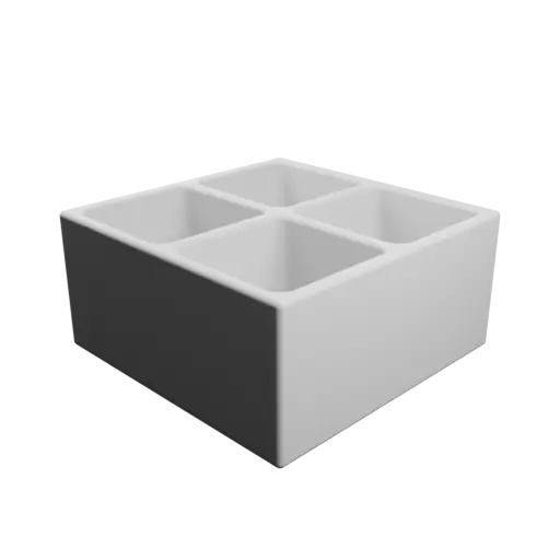 Multi-compartment box: 4 compartments of 20×20×20 mm