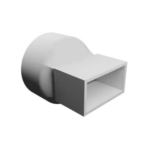 Adaptateur de tube rond ⌀80 mm vers rectangulaire 60×30 mm, épaisseur 3 mm