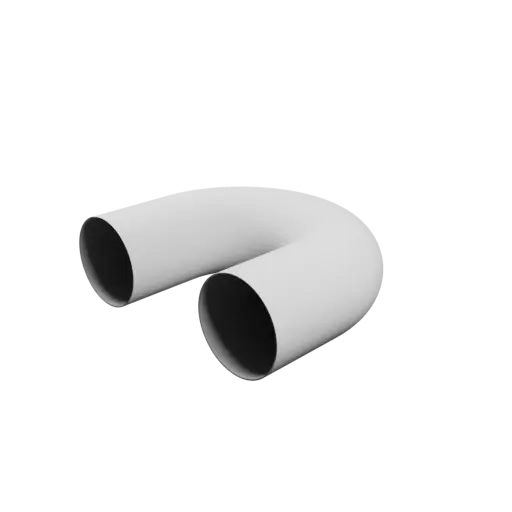 Coude 180° ⌀ext: 123 mm ⌀int: 120 mm épaisseur: 1.5 mm