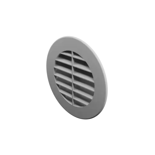 Grille d'aération ronde ∅ 105 mm, angle des ailettes : 45° avec renfort central