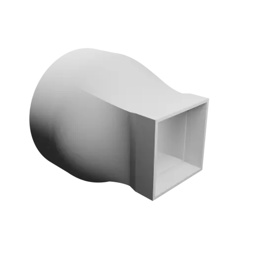 Adaptateur de tube rond ⌀100 mm vers rectangulaire 50×50 mm, épaisseur 2 mm