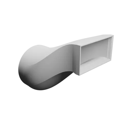 Adaptateur de tube rond ⌀60 mm vers rectangulaire 60×30 mm, épaisseur 2 mm + décalage